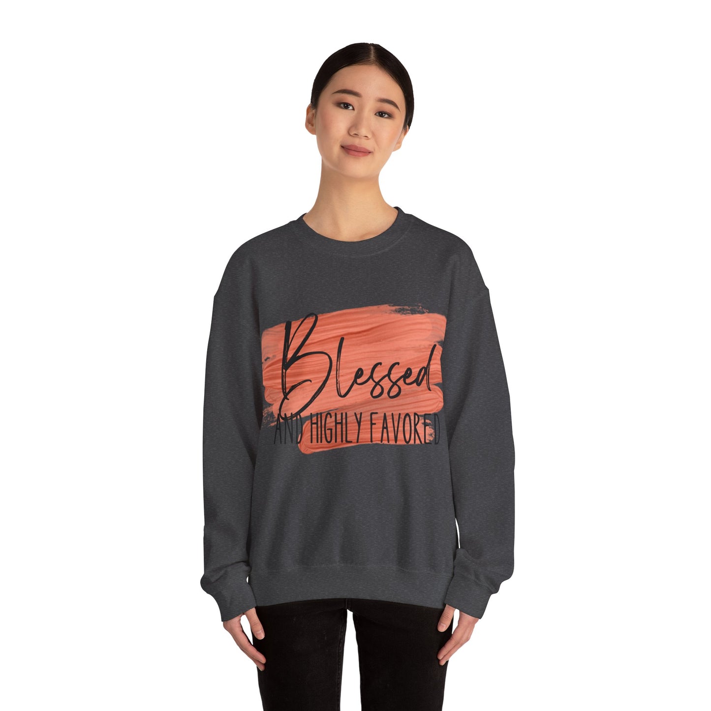 Blessed and Highly Favored Unisex Heavy Blend™ Crewneck Sweatshirt