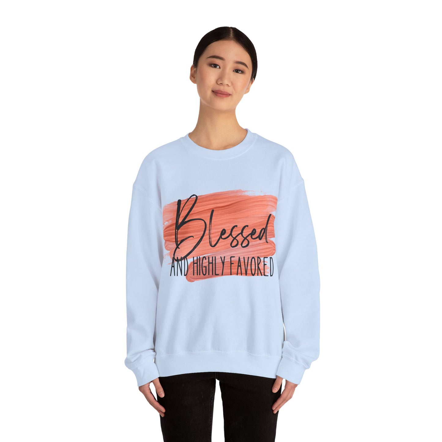 Blessed and Highly Favored Unisex Heavy Blend™ Crewneck Sweatshirt