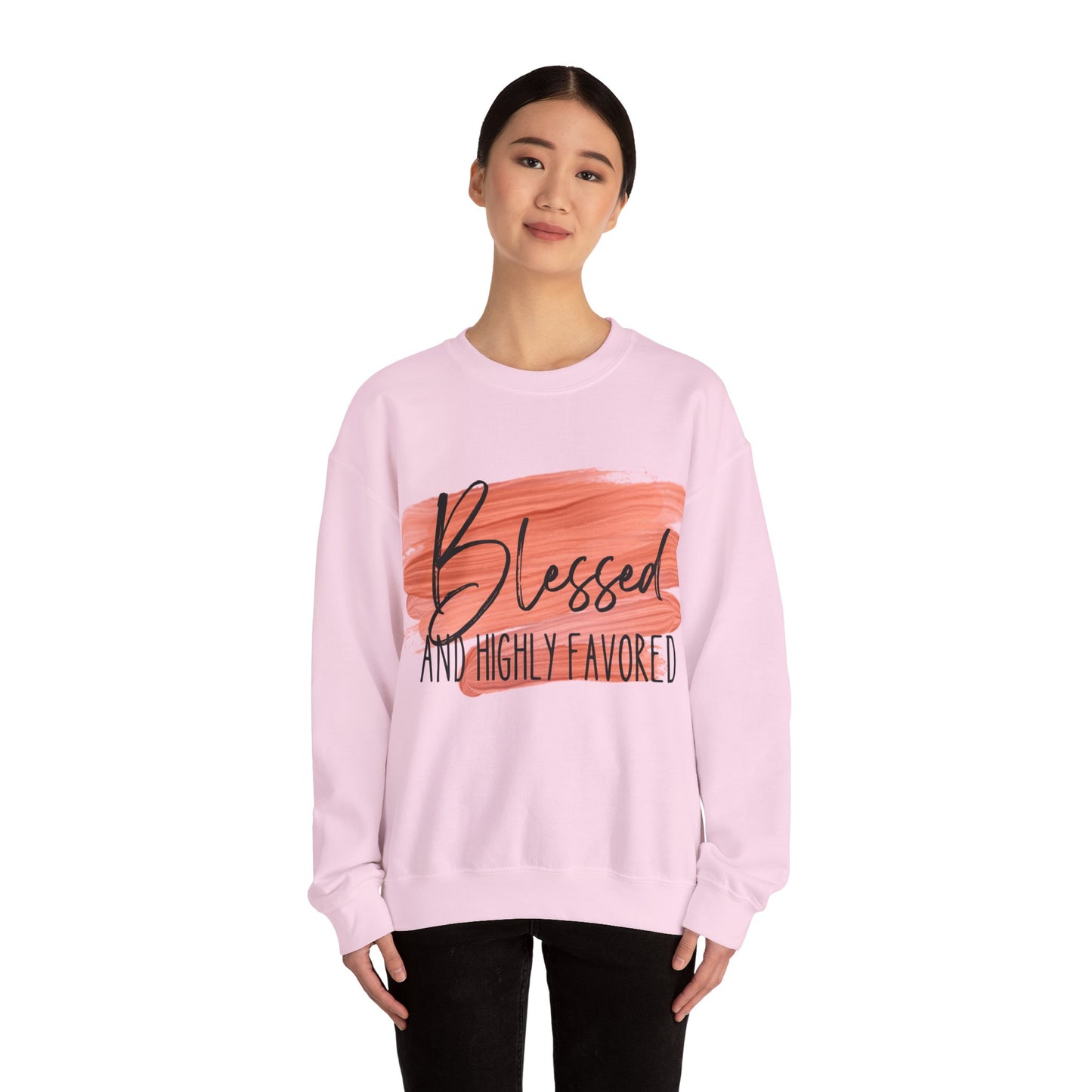 Blessed and Highly Favored Unisex Heavy Blend™ Crewneck Sweatshirt