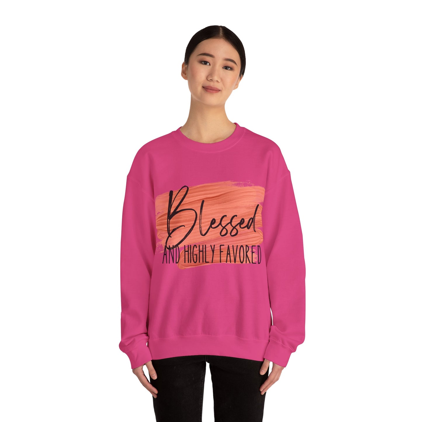 Blessed and Highly Favored Unisex Heavy Blend™ Crewneck Sweatshirt