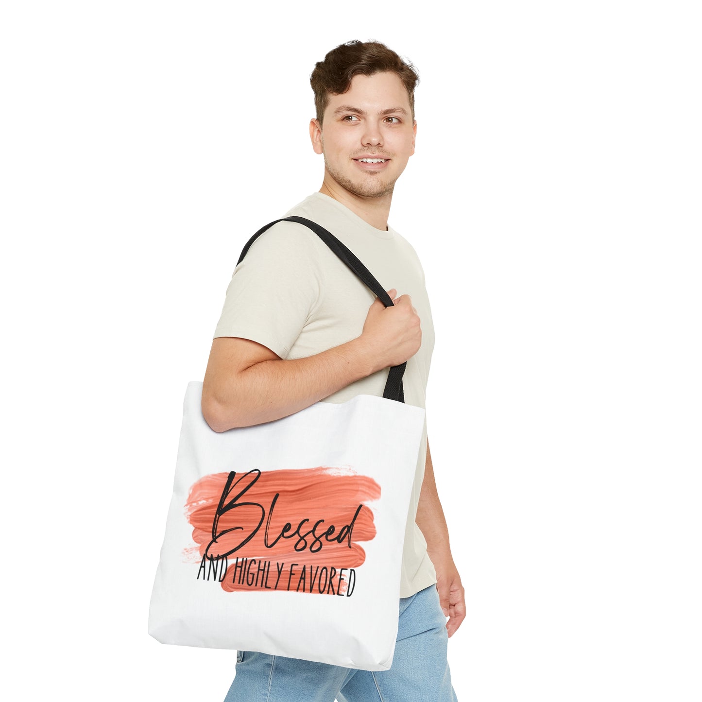 Blessed and Highly Favored Tote Bag (AOP)