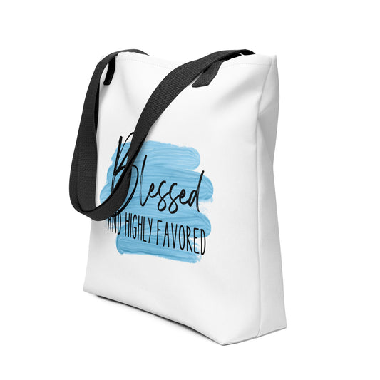 Blessed and Highly Favored Tote bag