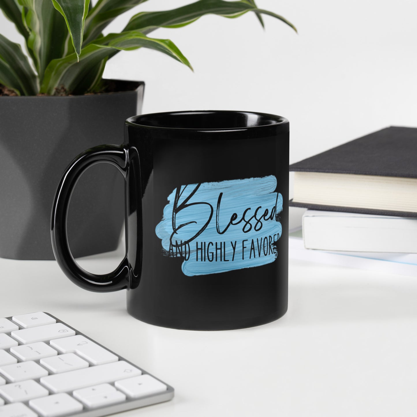 Blessed and Highly Lifted Black Glossy Mug