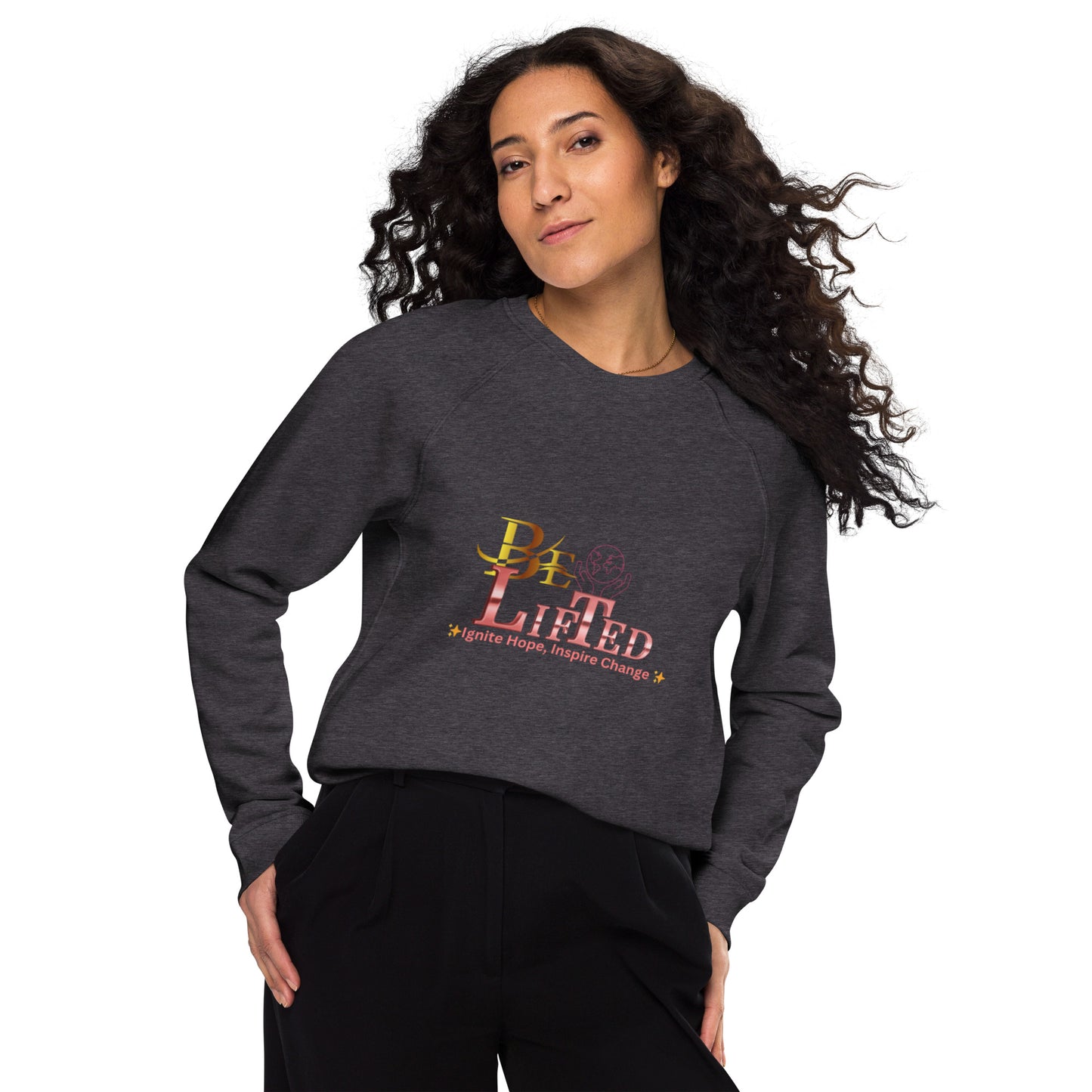 BeLifted Unisex organic raglan sweatshirt