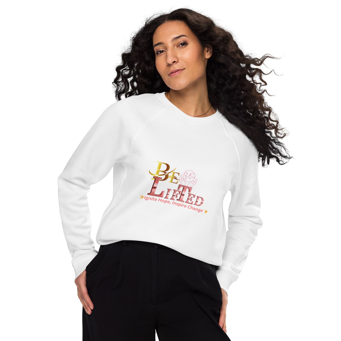 BeLifted Unisex organic raglan sweatshirt