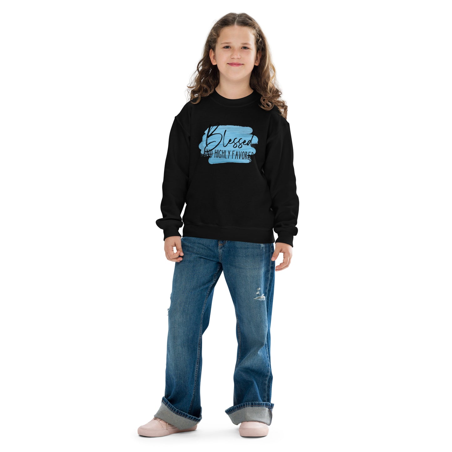 Blessed and Highly Favored Youth crewneck sweatshirt