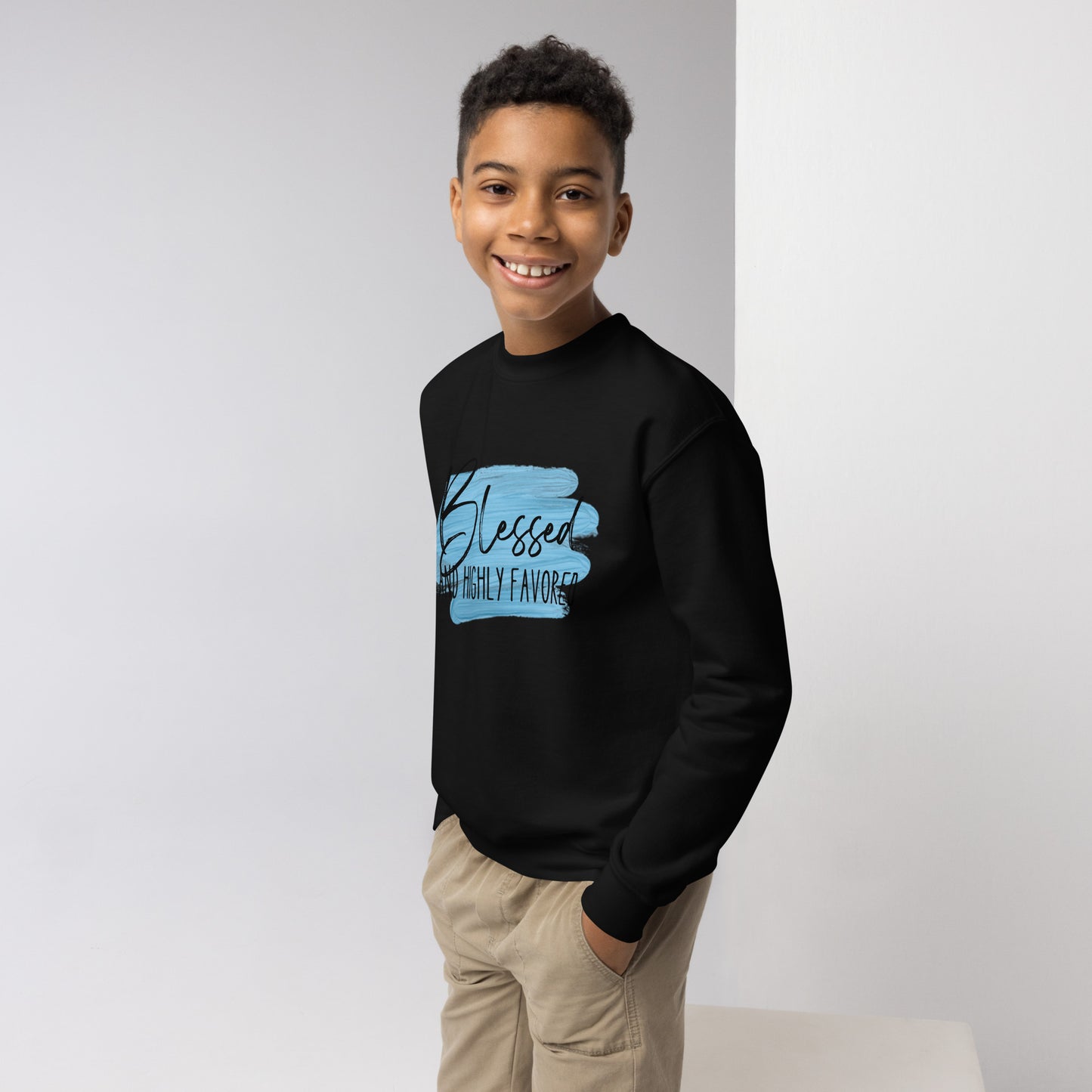 Blessed and Highly Favored Youth crewneck sweatshirt