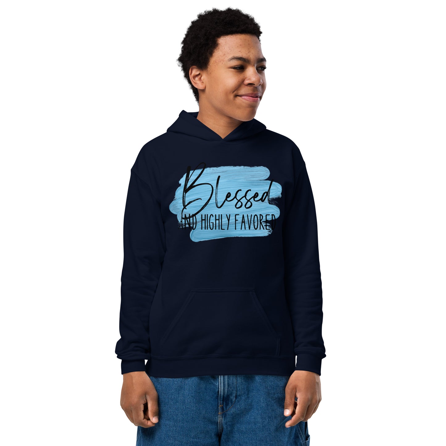 Blessed and Highly Favored Youth heavy blend hoodie