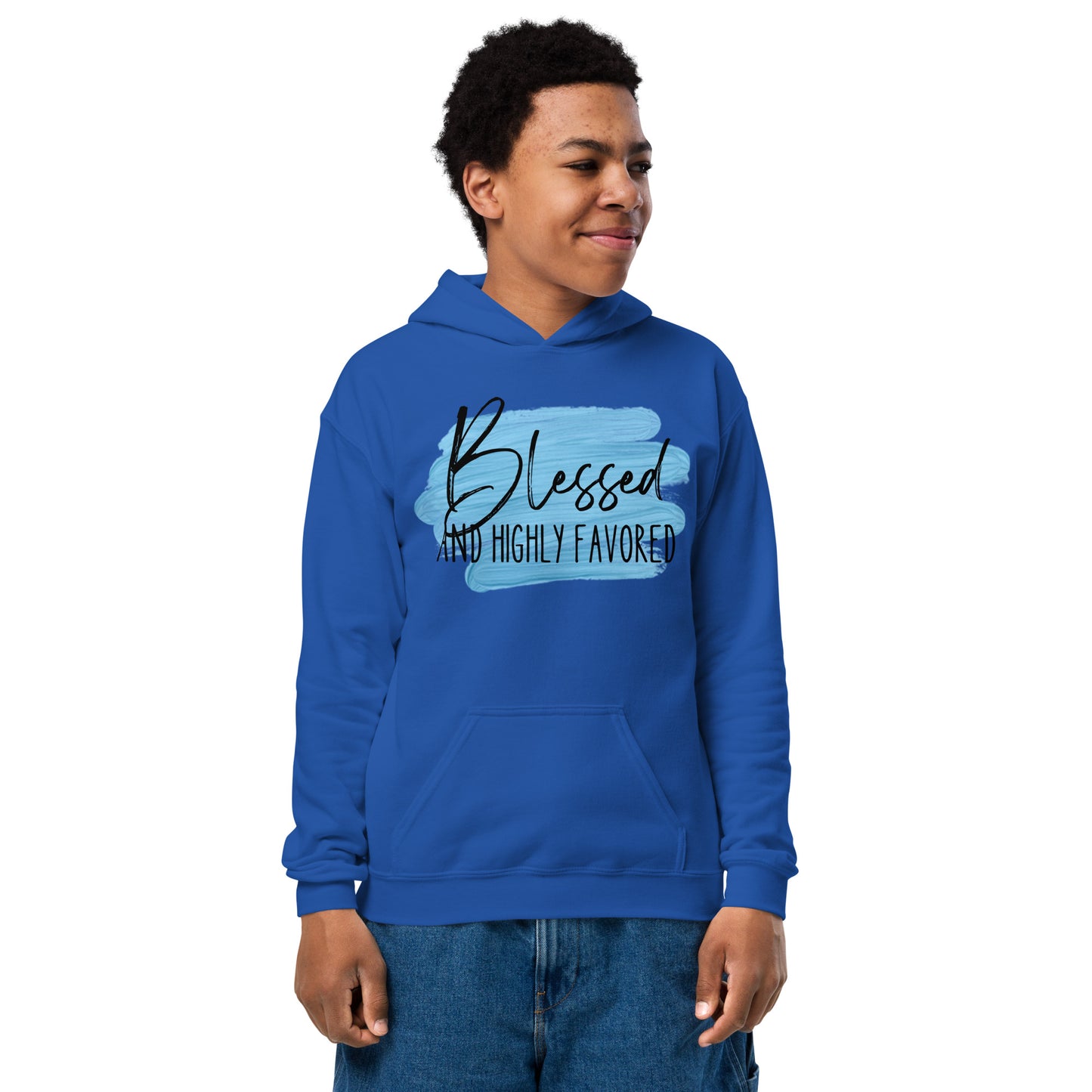 Blessed and Highly Favored Youth heavy blend hoodie