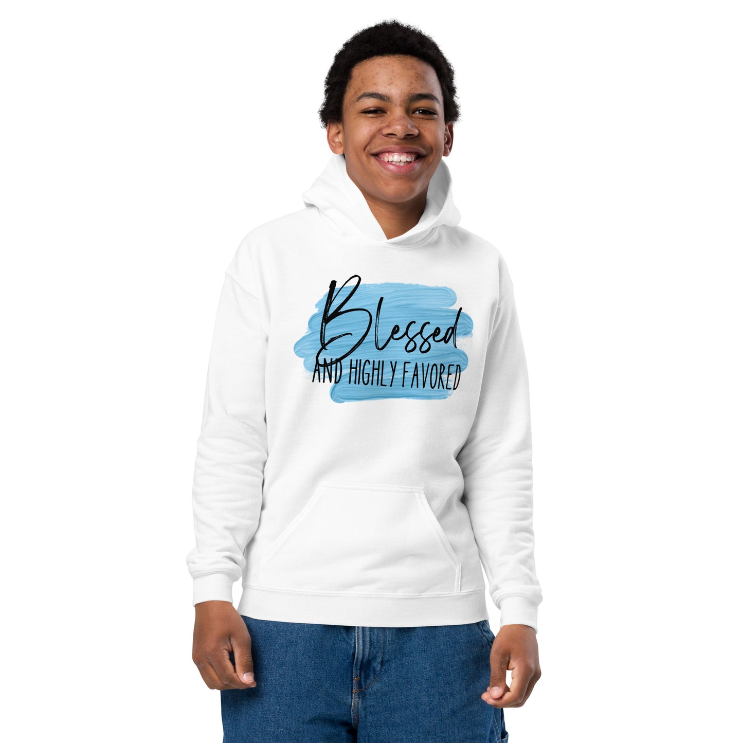 Blessed and Highly Favored Youth heavy blend hoodie